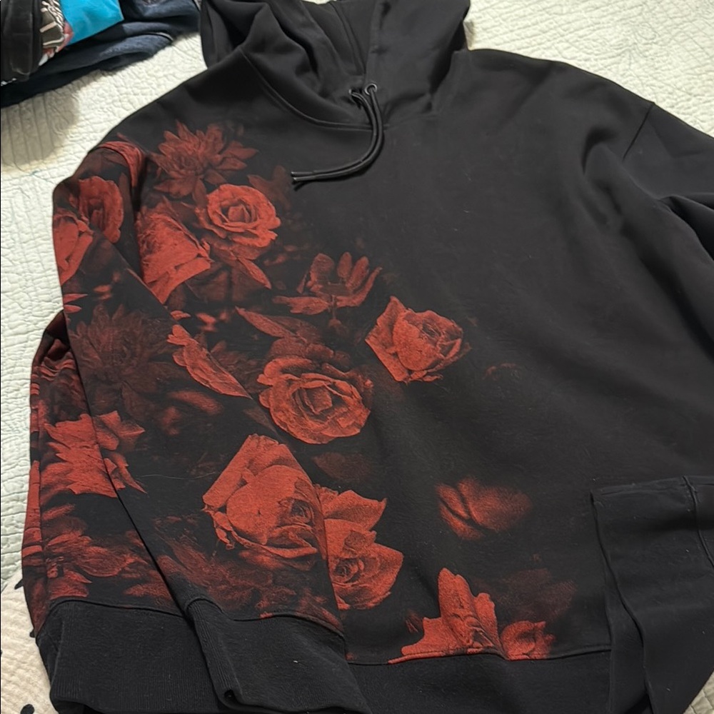 Floral Black and Red Men's Sweater